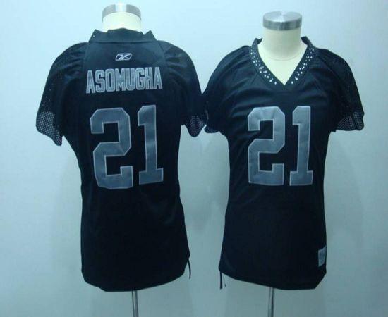 Raiders #21 Nnamdi Asomugha Black Women's Field Flirt Stitched NFL Jersey